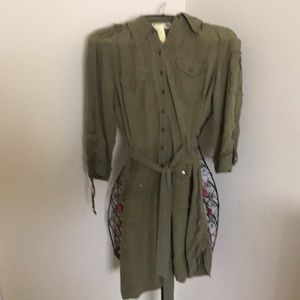 Silk military style dress